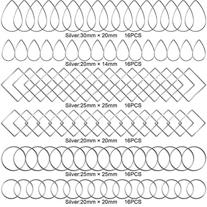 PAGOW 96Pcs Earring Hoop Jewelry Making, Hypoallergenic Teardrop Silver