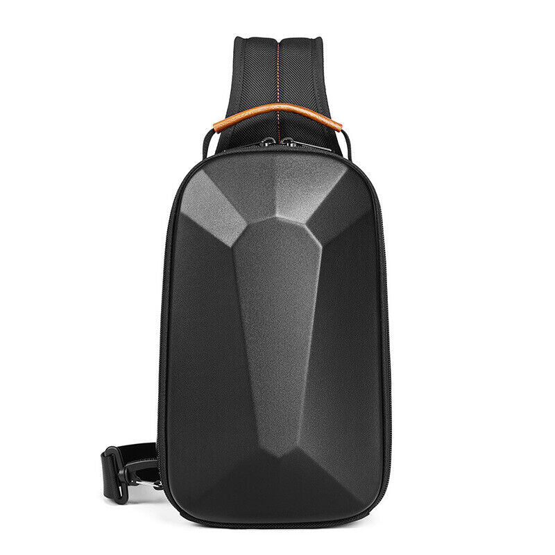OZUKO New Hard Shell Crossbody Bag, Outdoor Men's Bag Sling Backpack Charg USB