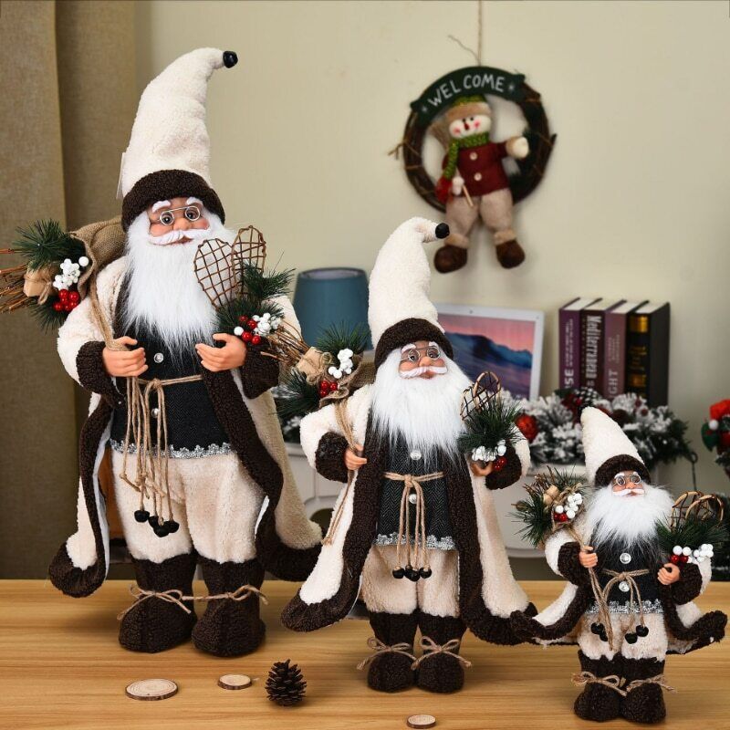 Christmas Ornaments 30-45cm Large Santa Claus Dolls Standing Figurine Home Decor