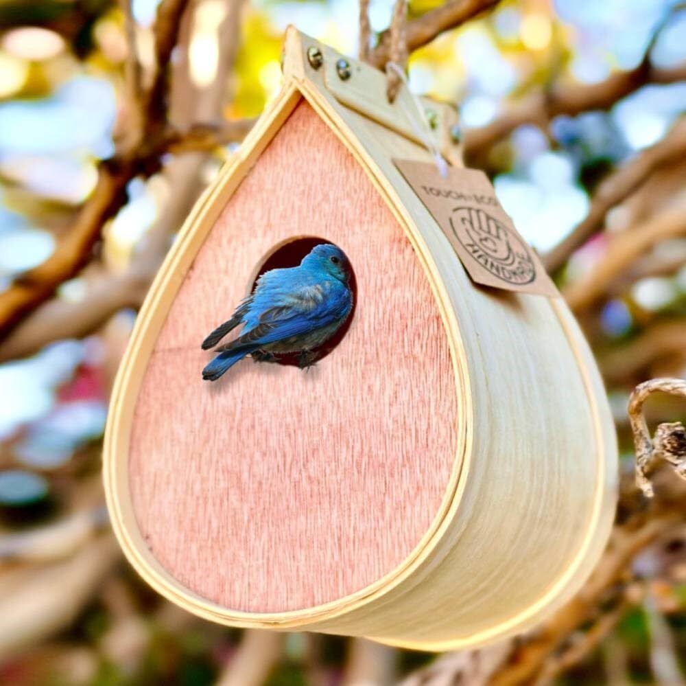 Wooden Outdoor Hanging Bird House Hummingbird Nesting Box Garden Decor Gift