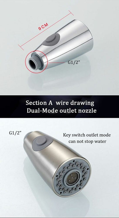 ABS Kitchen Tap Pull Out Parts Faucet Replacement Accessories Small Nozzle Head
