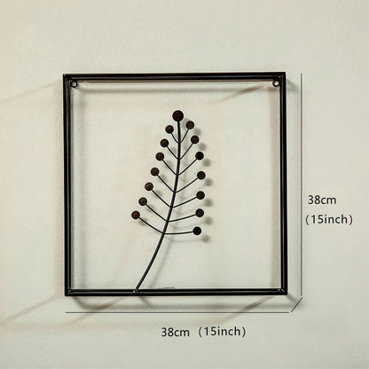 Plant Line Shape Iron Wall Hanging, Modern Fashion Hanging Iron Metal Wall
