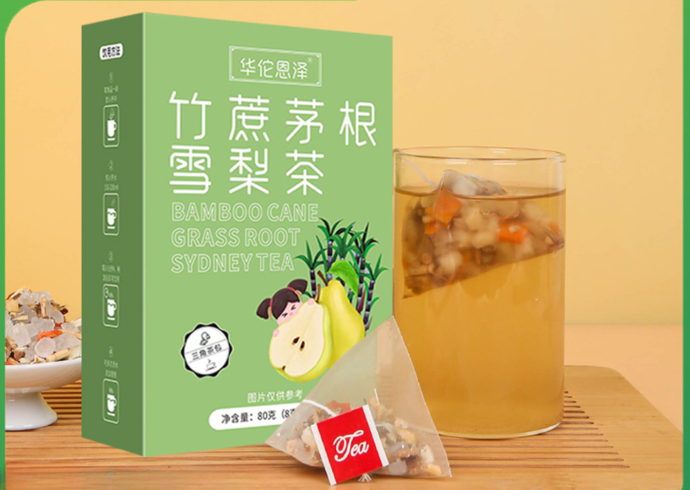80g Bamboo Cane and Roots of Snow Pear Tea Triangle Bag No-boil Tea Bags