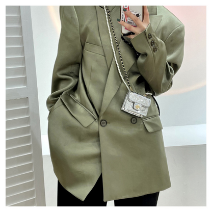 Leather Bag Women Hanging Neck Bags Earphone/Lipstick/Keys bag Pearls Waist Pack