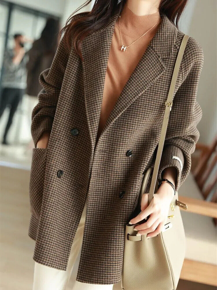 Coat Women's Spring and Autumn Single-breasted Loose Pocket Jacket Clothing