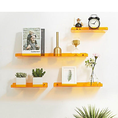 Wall Shelf Acrylic Colored Hanging Free Punching Kitchen Storage Rack 30 40 50cm