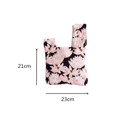 Japanese Flower Pattern Knotted Wrist Bag Phone Bag Canvas Tote Purse Key Pouch