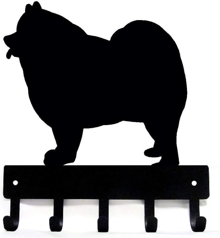 Samoyed Dog Key Rack Hanger - 6 Inch Wide/9 Inch Wide Metal Wall Art