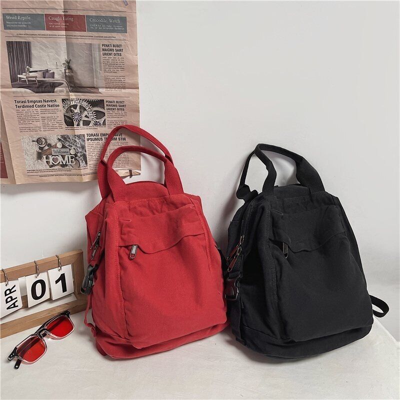 Women Backpack Canvas Girl Fabric School Bag Student Bag Kawaii Ladies Backpack