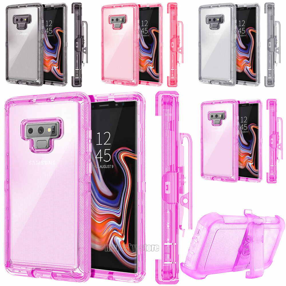 Luxury Clear Case Kickstand Clip Stand Holster Cover For Samsung Galaxy Note 9