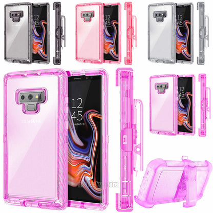 Luxury Clear Case Kickstand Clip Stand Holster Cover For Samsung Galaxy Note 9