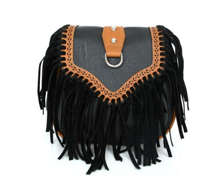Bohemian Bag Spirit Tassel Crossbody Purse Retro Shoulder Bag 20*18*9 CM Canvas