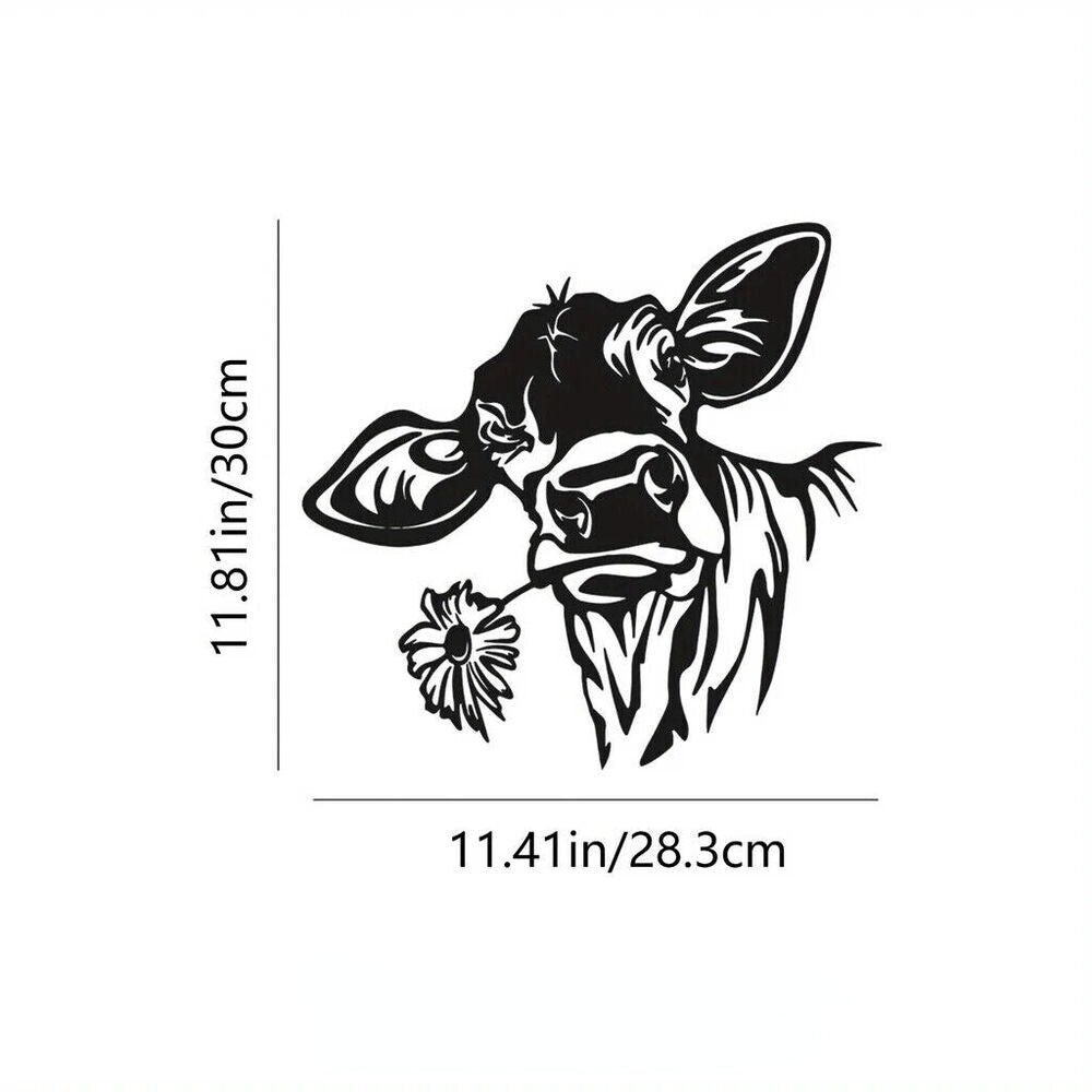 1 Pc，Metal Cow Wall Art Hanging Decorations, Black Cow Wall Decor Home Sign