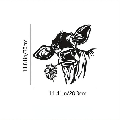 1 Pc，Metal Cow Wall Art Hanging Decorations, Black Cow Wall Decor Home Sign