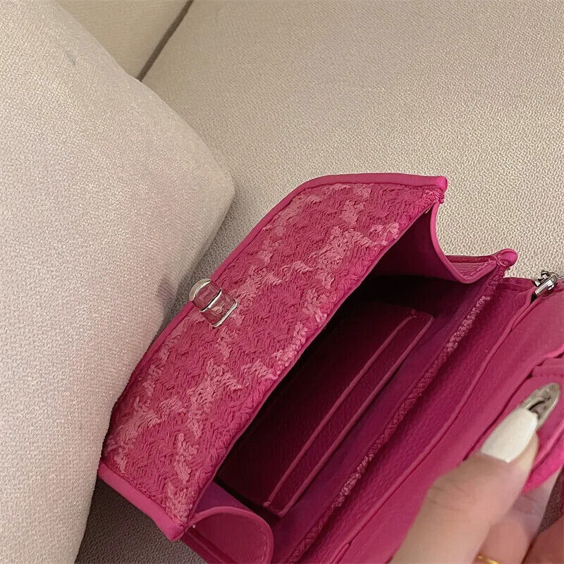 Women Lock Shoulder Bags Plaid Ladies Female Clutch Purse Handbags