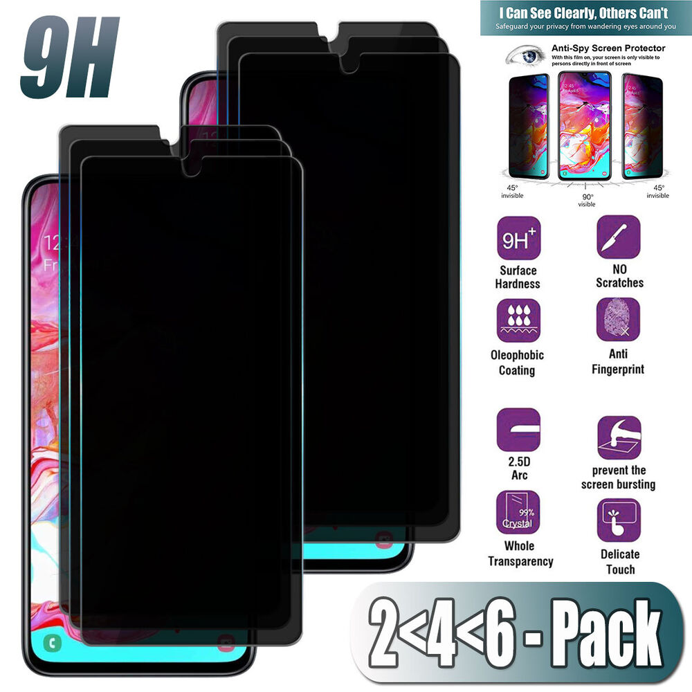For Samsung Galaxy A70 Privacy Glossy Tempered Glass Anti-Spy Screen Protector