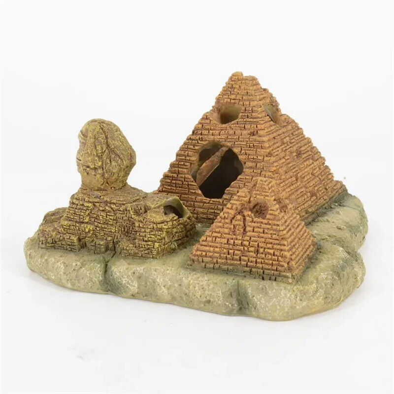 Fish Tank Decorations Resin Pyramid Sphinx Shrimp Residence Aquarium Accessories