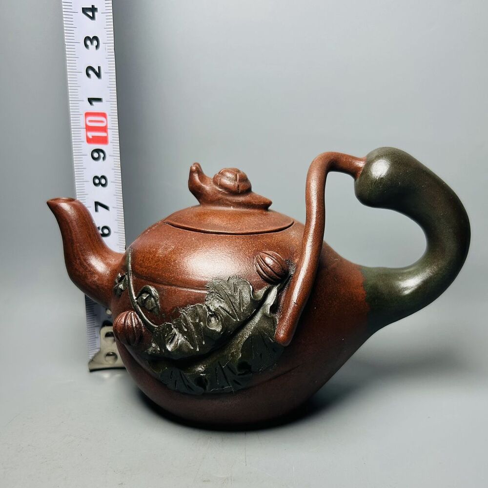 Vintage Chinese Yixing Purple Clay Teapot Zisha Ceremony Ceramic Pumpkin Teaware