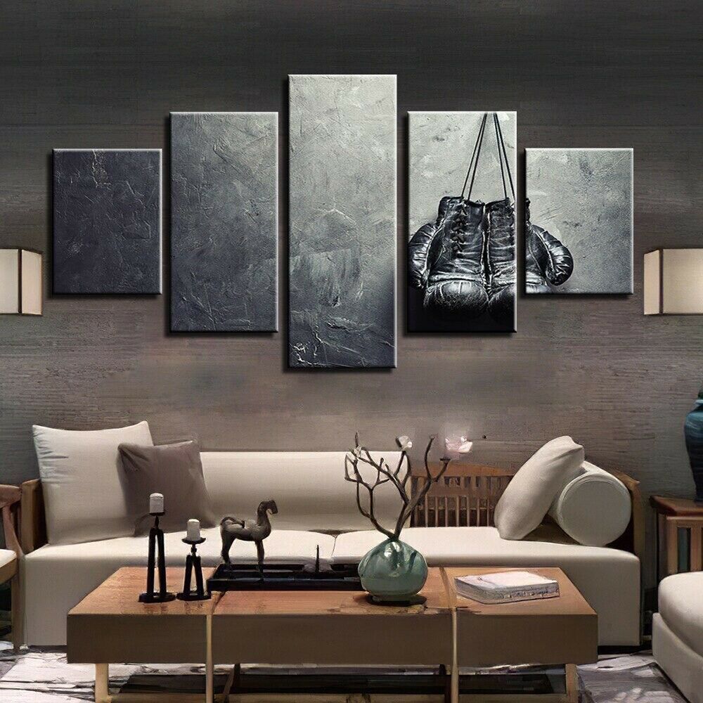 Boxing Gloves Sports Motivation 5 Piece Canvas Print Wall Art Poster Home Decor