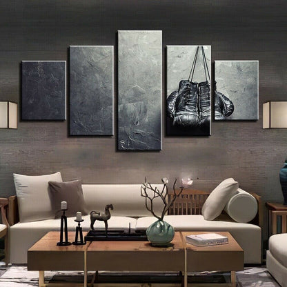 Boxing Gloves Sports Motivation 5 Piece Canvas Print Wall Art Poster Home Decor