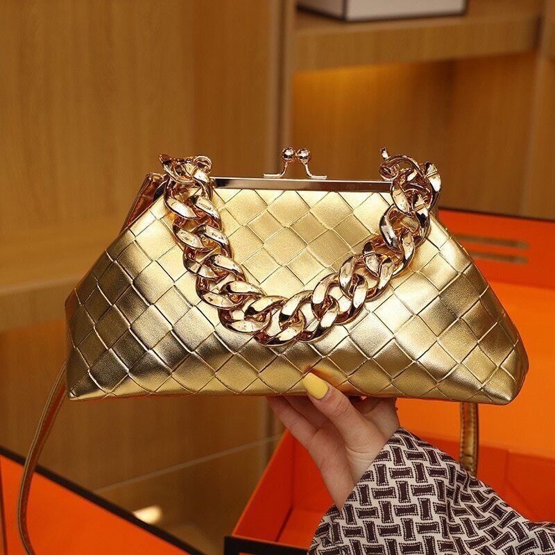 Leather Weave Handbag Handle Dumpling Bag Crossbody Bag Women