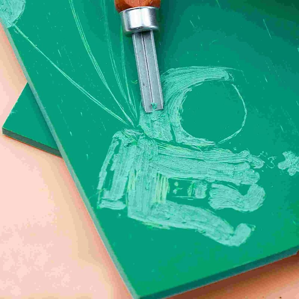 Carving Block Rubber Sheet Printmaking Stamp Kit Printing Board Plate 21.5x15xcm