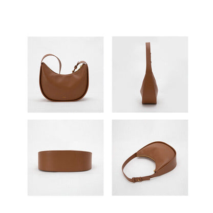 Women's Leather Shoulder Crossbody Bag Message Half Moon Tote Bags Handbags