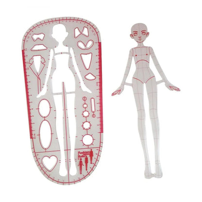 Patchwork Ruler 2Pcs Fashion Woman Drawing Templates Multipurpose Pattern Makers