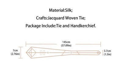 Men Necktie 2Pcs Jacquard Woven Paisley Tie Handkerchief Business Party Wear 7cm