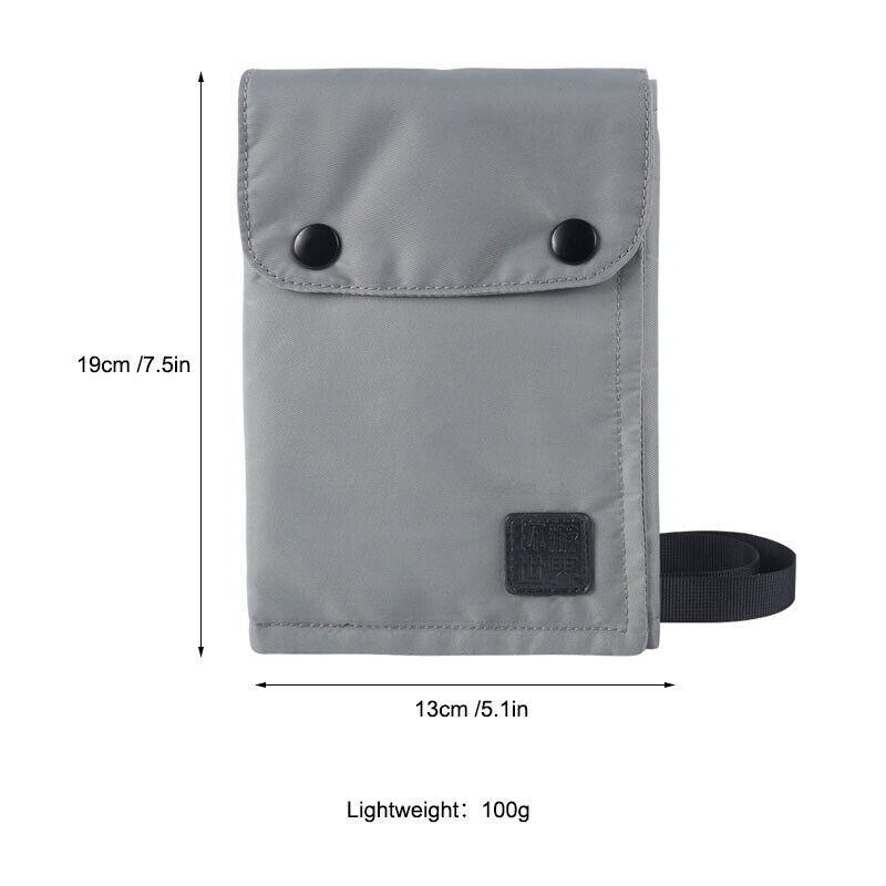 Travel Neck Hanging Passport Bag Pouch Wallet with RFID Blocking Card Holder