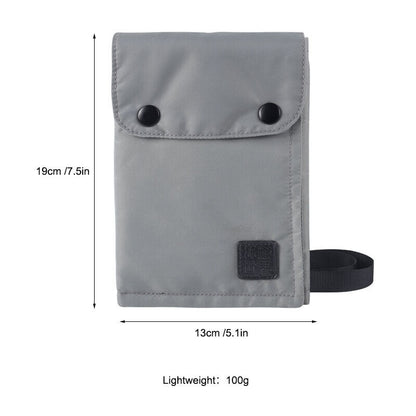 Travel Neck Hanging Passport Bag Pouch Wallet with RFID Blocking Card Holder