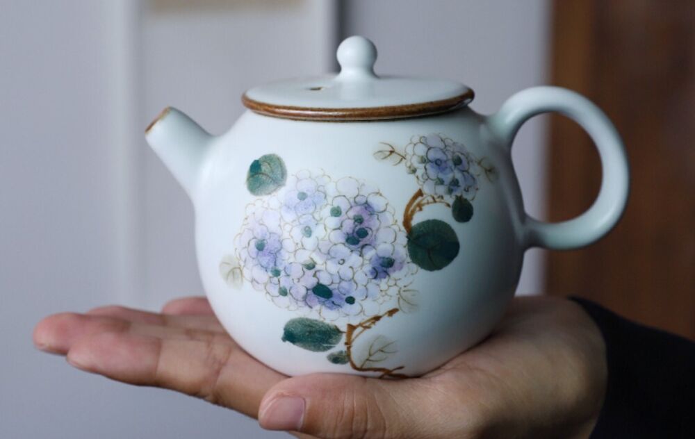 3pcs of one set China JingDeZhen master tea cup beauty Hydrangea ceramic cup