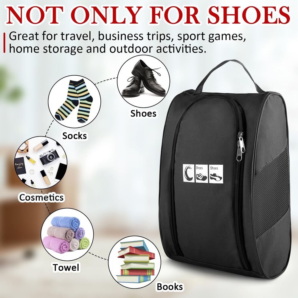 Ailaka Shoe Bag for Travel, Golf Pouch Portable 13"*8.5"*5", Black