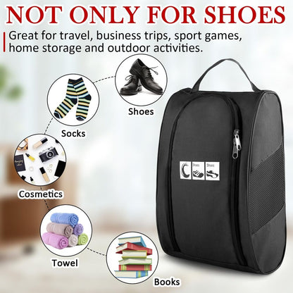 Ailaka Shoe Bag for Travel, Golf Pouch Portable 13"*8.5"*5", Black