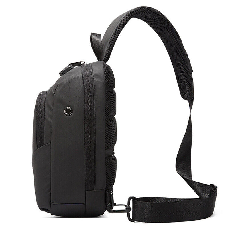 Men's Sling Backpack Oxford cloth Waterproof&Anti-theft Crossbody Sport Bags USB