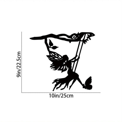 1pc, Metal Fairy Silhouette Art Shadow Decoration For Garden Silhouette