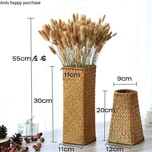 Rattan Basket Pastoral Bamboo Room Flower Arranger Vase Home Decoration Gift