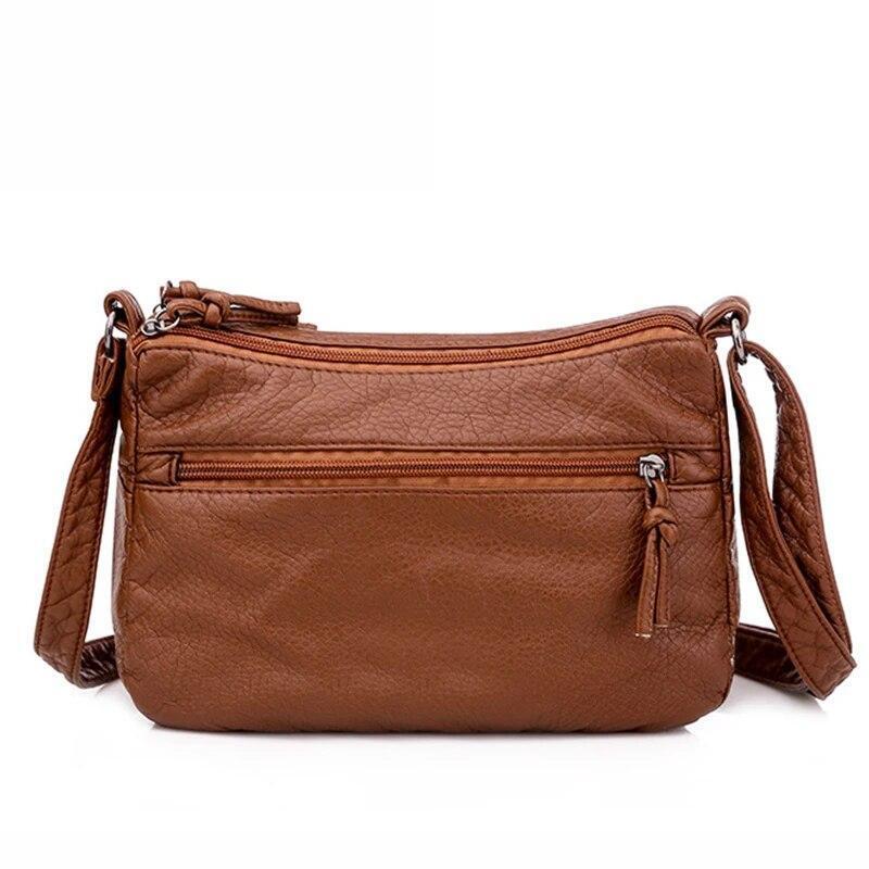 Crossbody Bag for Women Leather Handbag Mini Shoulder Bag Purses Brown