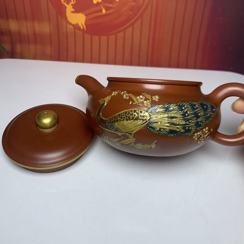 Chinese Yixing Purple Clay Teapot Zisha Ceremony Nice Peacock Teaware Collect