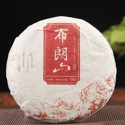 100g Long Yu Ripe Pu-erh Tea Yunnan Pu-erh Tea Cake Aged Aroma Mellow Taste