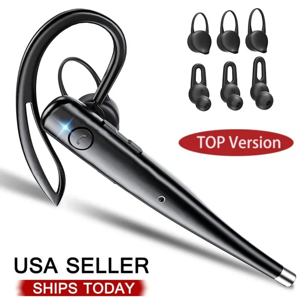 Wireless Bluetooth 5.1 Headphones Business Earbuds Double Mic Noise Cancellation