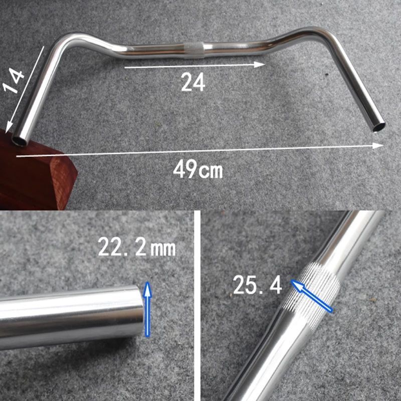 Bicycle Handlebar Retro Fixed Bike 25.4mm Cycling Parts Bend Handle Aluminum Bar