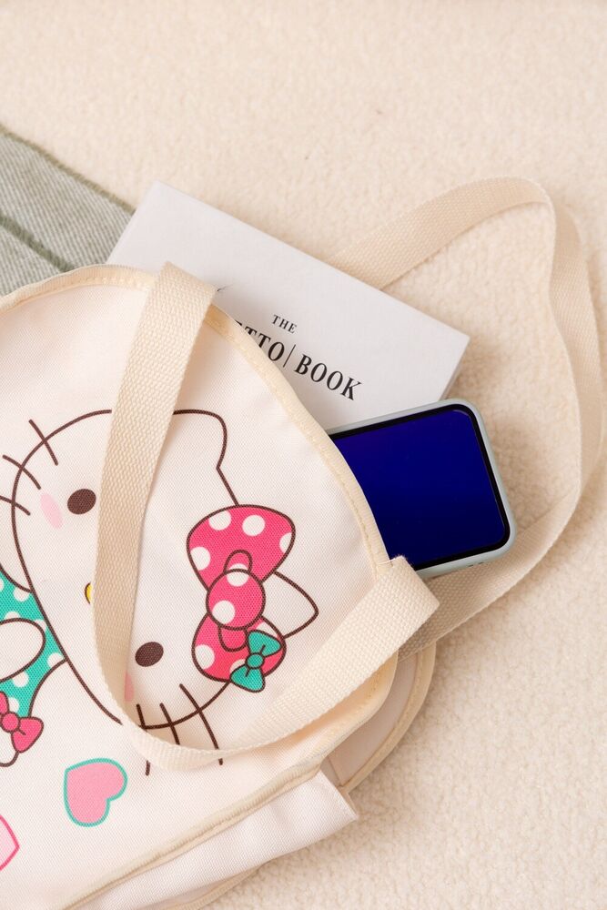Cute Women Girl Hello Kitty Handbag Canvas Shoulder Bag Tote Storage