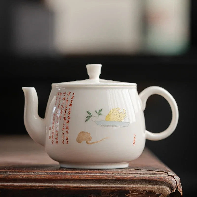120ml Chinese Ceramic Handpainted Teapot Portable Tea Kettle Kungfu Teaware
