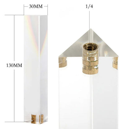 Photography Triangular Prism Rainbow Crystal Ball Square Glass Blur Len 130x30mm