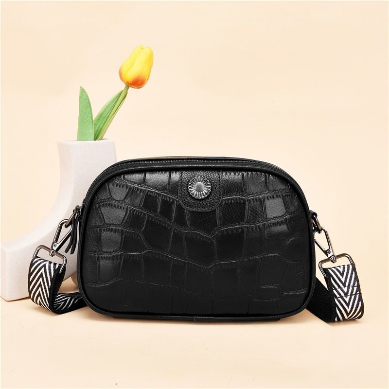 Soft Cowhide Messenger Bag Genuine Leather Shoulder Bag Luxury Handbag Polyester