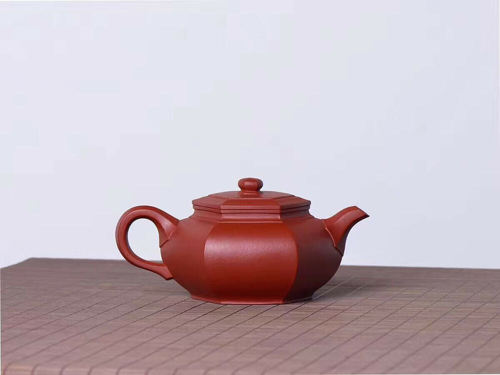 260cc Chinese Yixing Handmade Purple Sand Teapot DaHongPao ni SixAngle Gongfu Teapot-