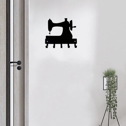 Seamstress Sewing Machine Metal Key Rack -9 Inch Wide/6 Inch Wide Metal Wall Art