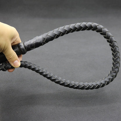Cowhide Horse Riding Crop Long Anti-slip Wooden Handle Riding Whips for Horse
