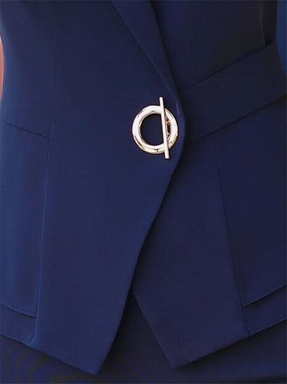 2 Piece Set Women Suits Short Sleeve Blazer Lady 2 Piece Set Women blazer Sets